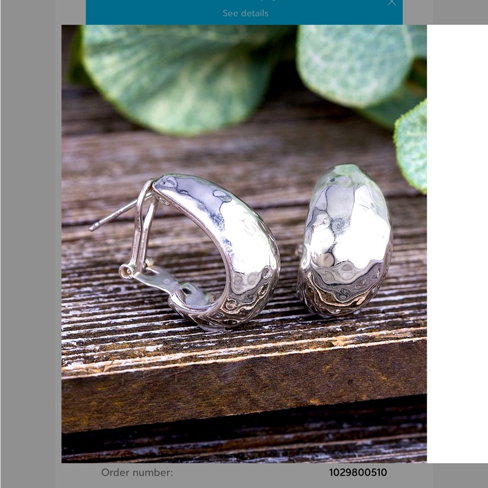 Sterling Silver Hammered Huggies